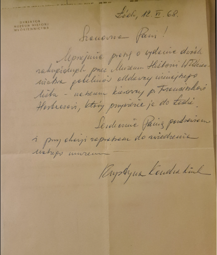 Zakup-gobelinow-Muzeum-Historii-Wlokiennictwa-w-Lodzi-list-Krystyny-Kondratiuk