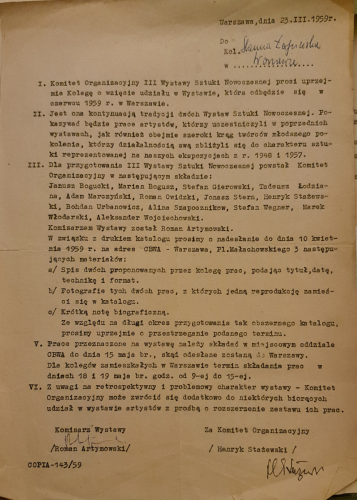 Zaproszenie-na-III-Wystawe-Sztuki-Nowoczesnej-1959-od-H.-Stazewskiego-R.-Artymowskiego